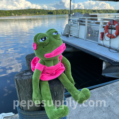 Female Pepe Plush - The Ultimate Sad Frog Toy Doll (17.7 Inch, Ultra Soft)