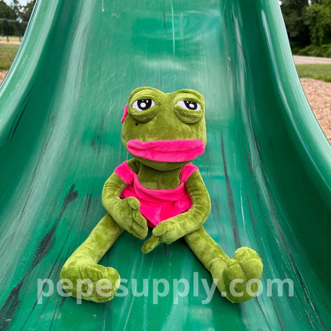 Female Pepe Plush - The Ultimate Sad Frog Toy Doll (17.7 Inch, Ultra Soft)