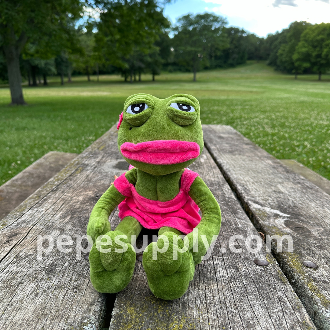 Female Pepe Plush - The Ultimate Sad Frog Toy Doll (17.7 Inch, Ultra Soft)