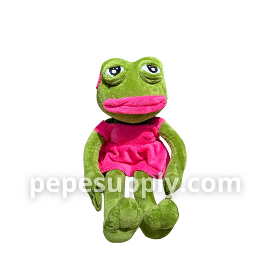 Female Pepe Plush - The Ultimate Sad Frog Toy Doll (17.7 Inch, Ultra Soft)